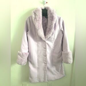 Baby Phat Pastel Lavender Faux Fur Coat Penny Lane Aesthetic Whimsigoth Small